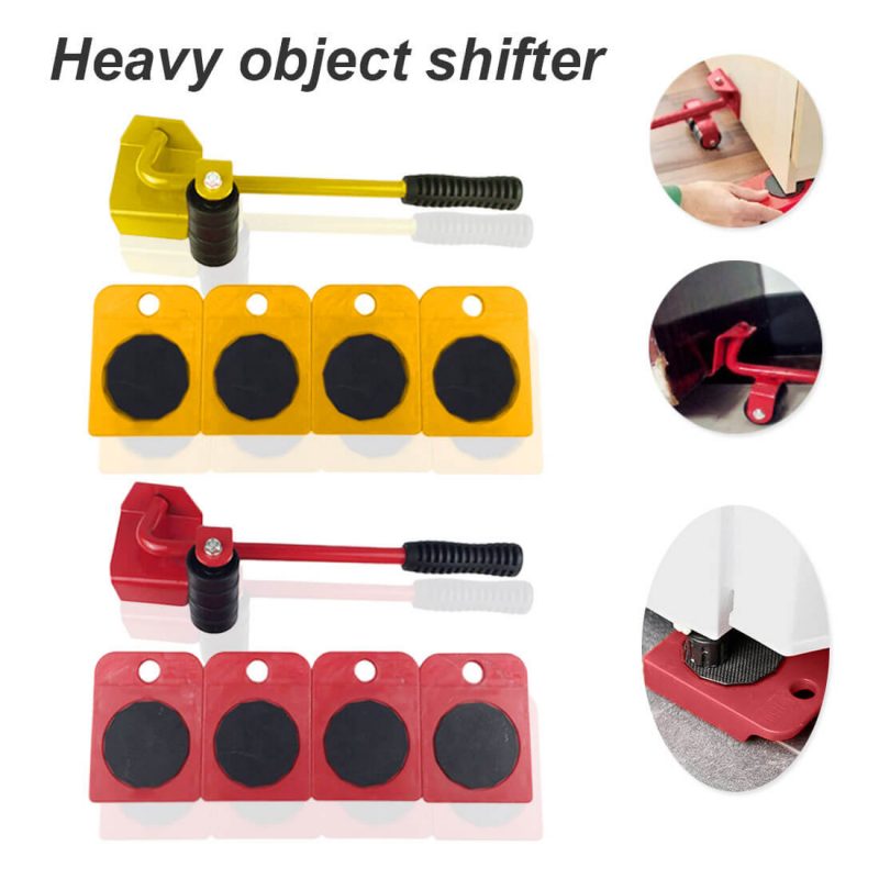 Easy Furniture Lifter Mover Tool Set Heavy Stuffs Moving Hand Tools Set Wheel Bar Mover Device Furniture Transport Tool